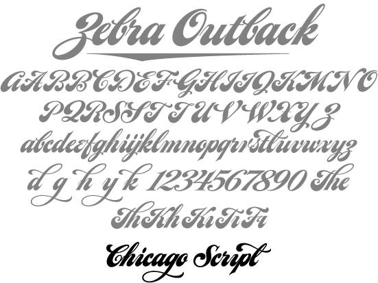 chicago cursive font